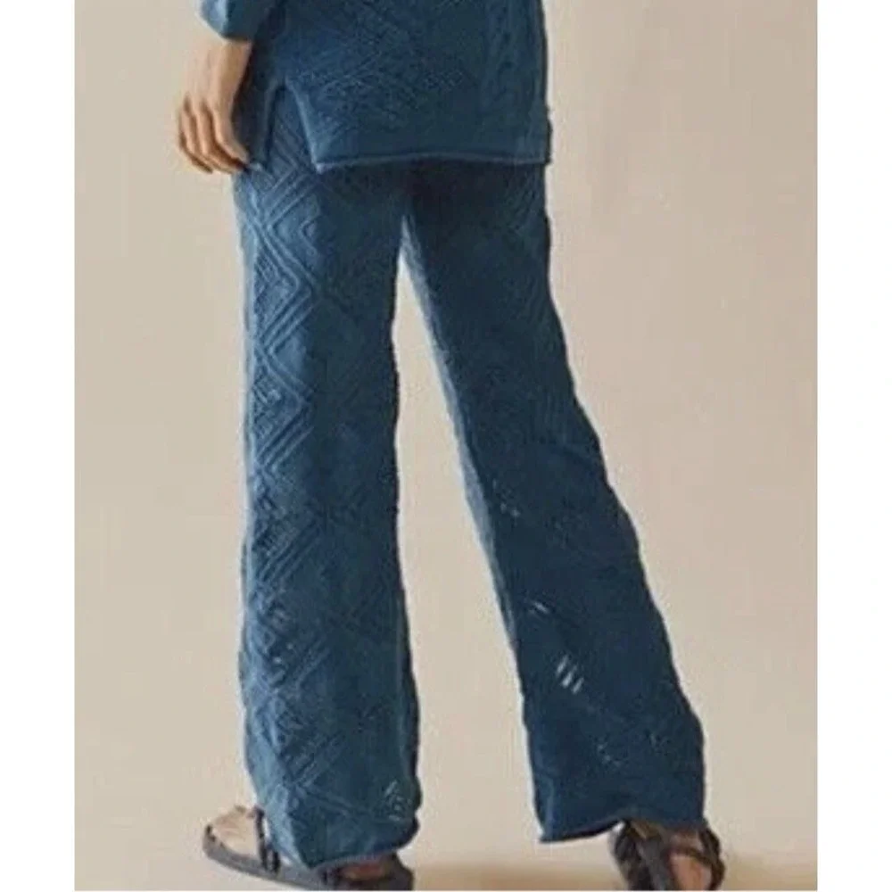 FREE PEOPLE FP BEACH GET AWAY‎ FAUXCHET PANTS CROCHET COVER UP Sz XS Teal